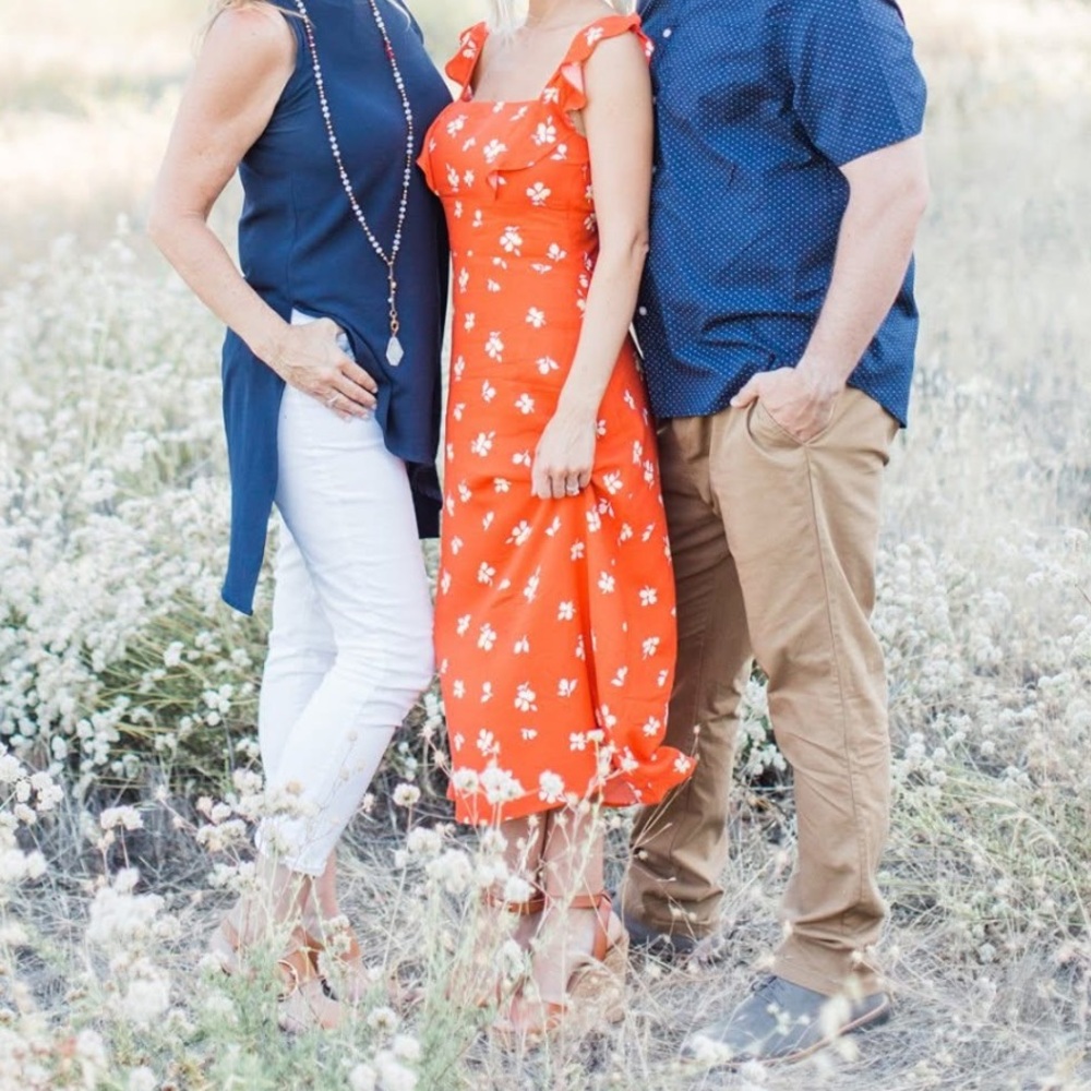 Orange Floral Maxi Dress